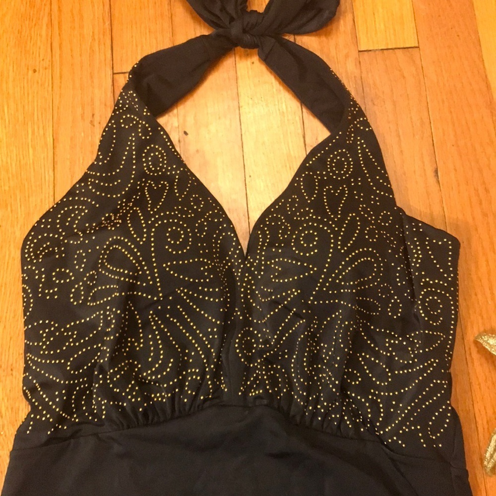 Nwt Swimsuits For All Studded Halter Swimsuit View 2